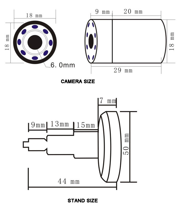 8 IRs(IR850) Day / Night 520TVL Mini CCTV Camera with 90 deg view angle