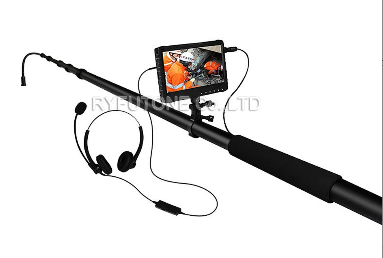 1080P 9LED light video recording and photo shooting handheld search camera with 8m pole and communication