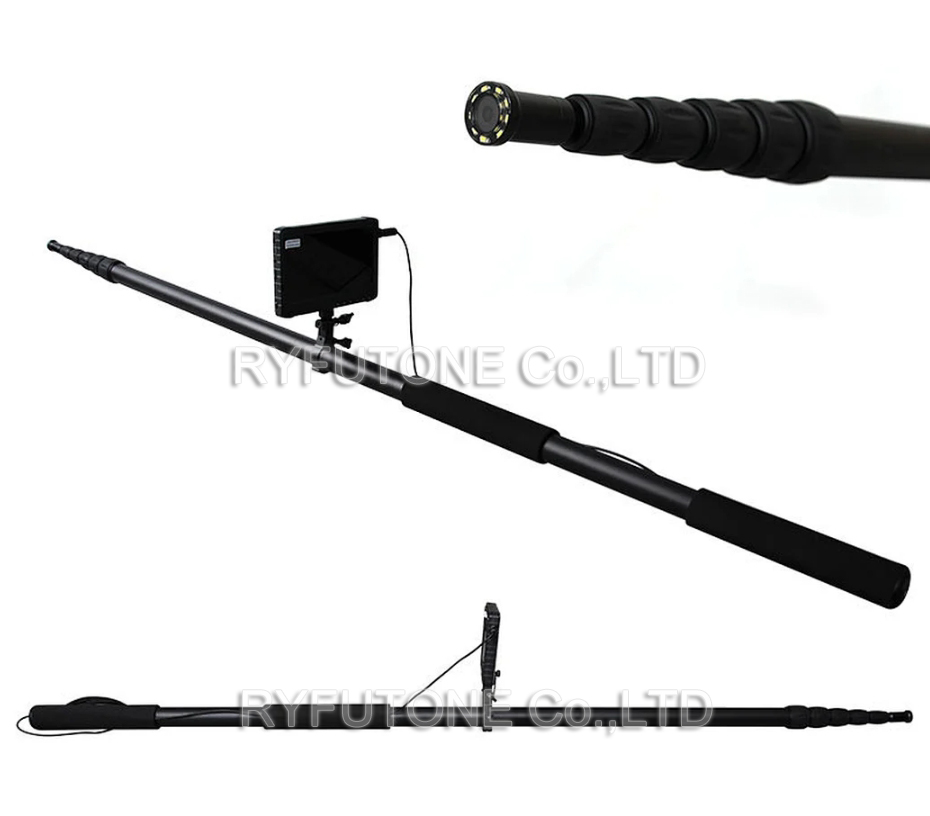 Flexible Waterproof Telescopic Inspection Camera DVR System 26-32ft Telescopic Flexible Rod Video Endoscope