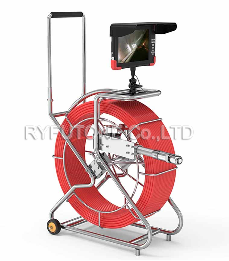 Portable 360 PAN Tilt Drain Inspection Camera Device with 100M Push Cable and Recording SD Card