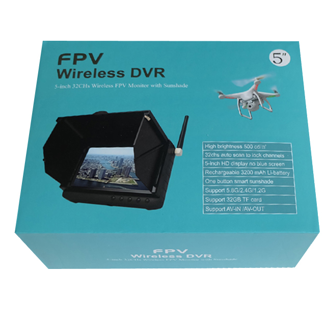 1.2GHz 5inch Mini Wireless Camera DVR Wireless FPV Monitor With Sunshade