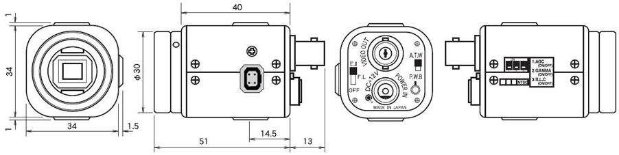 Watec WAT-250D 1/3inch CCD DC/VED 450TVL Color Analog Camera